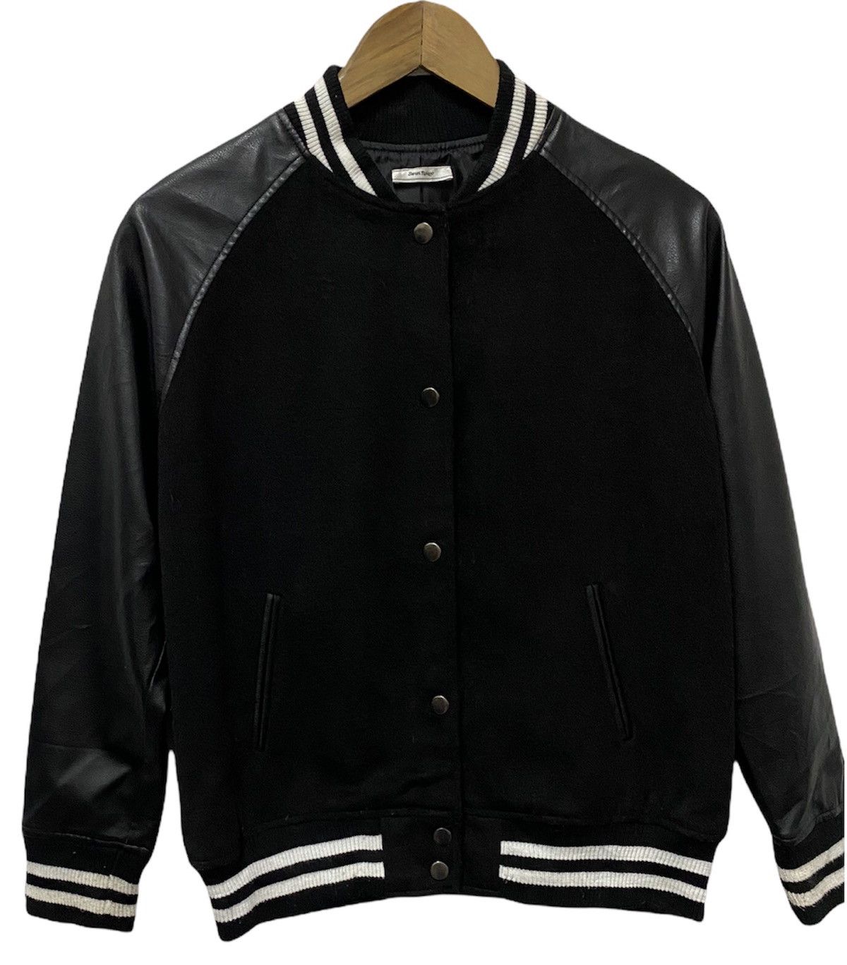 Japanese Brand × Vintage Vintage Japan Brand Plain Varsity Jacket Like Saint Laurent Size US M / EU 48-50 / 2 - 2 Thumbnail