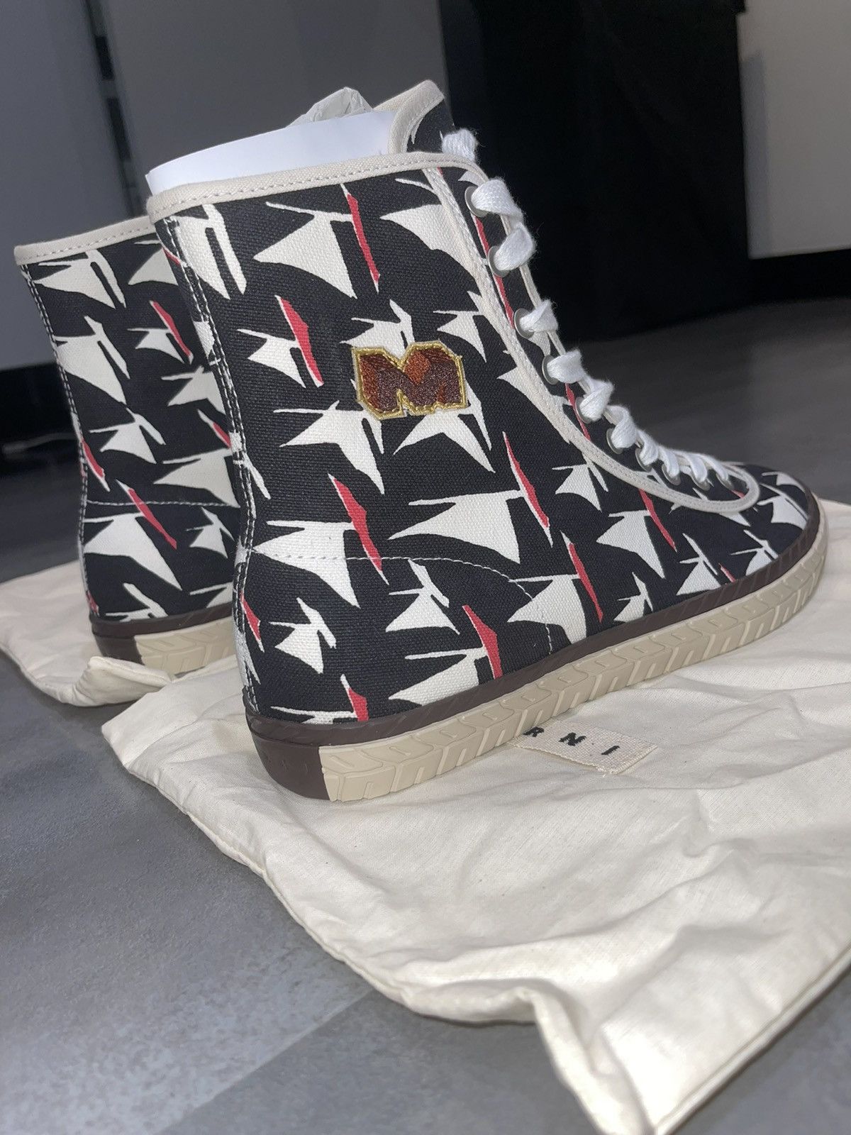Marni SS18 Marni Canvas Multicolor High-Top Sneakers Size US 10 / EU 43 - 7 Thumbnail