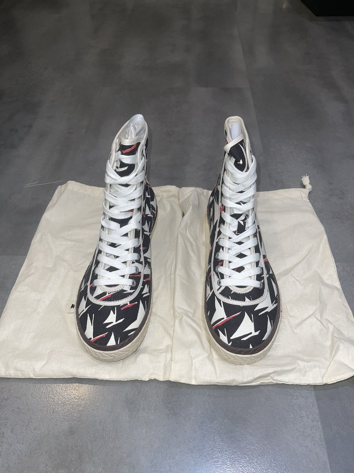 Marni SS18 Marni Canvas Multicolor High-Top Sneakers Size US 10 / EU 43 - 2 Thumbnail