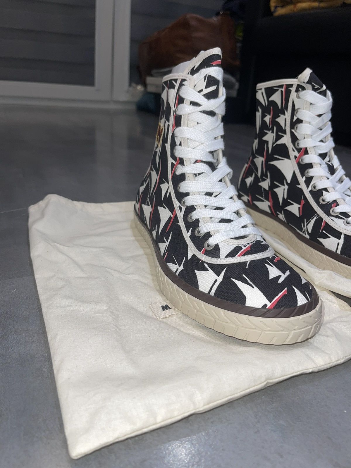 Marni SS18 Marni Canvas Multicolor High-Top Sneakers Size US 10 / EU 43 - 3 Thumbnail