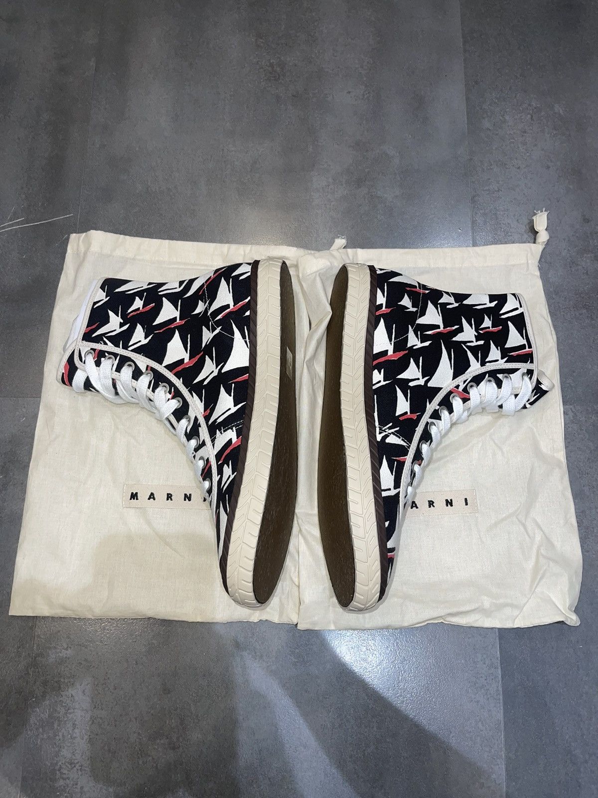 Marni SS18 Marni Canvas Multicolor High-Top Sneakers Size US 10 / EU 43 - 4 Thumbnail