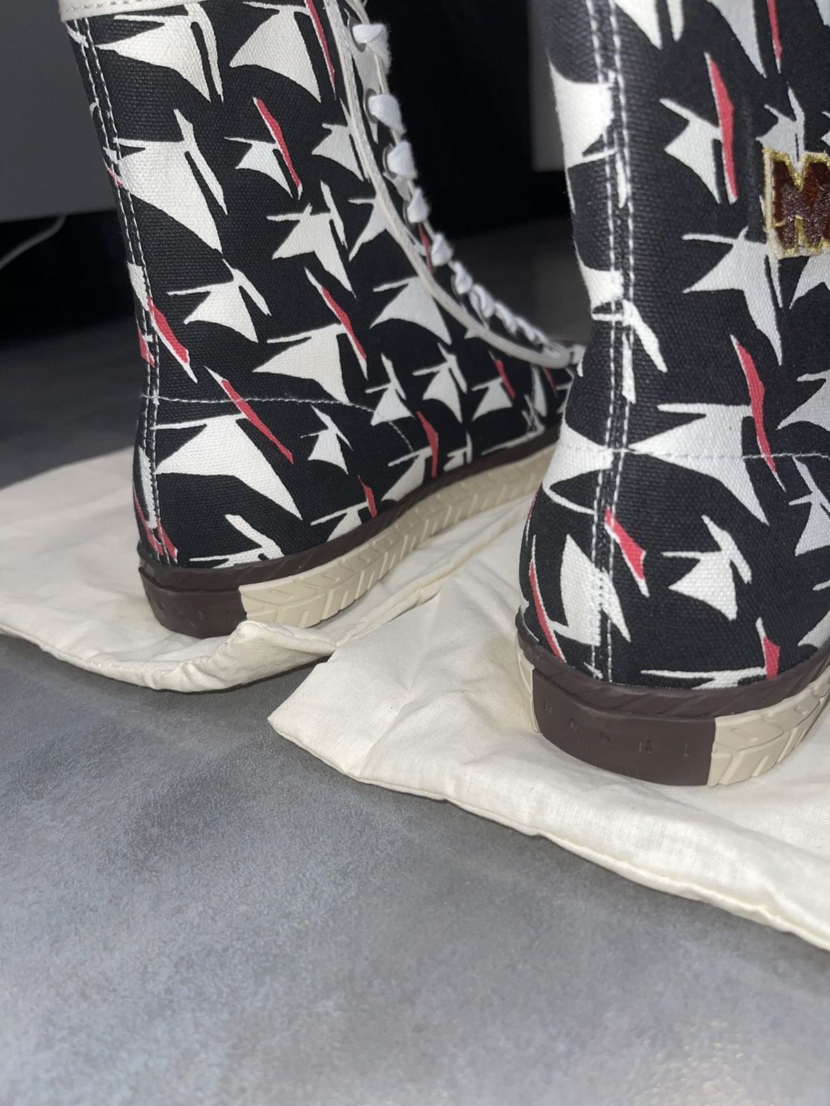 Marni SS18 Marni Canvas Multicolor High-Top Sneakers Size US 10 / EU 43 - 8 Thumbnail