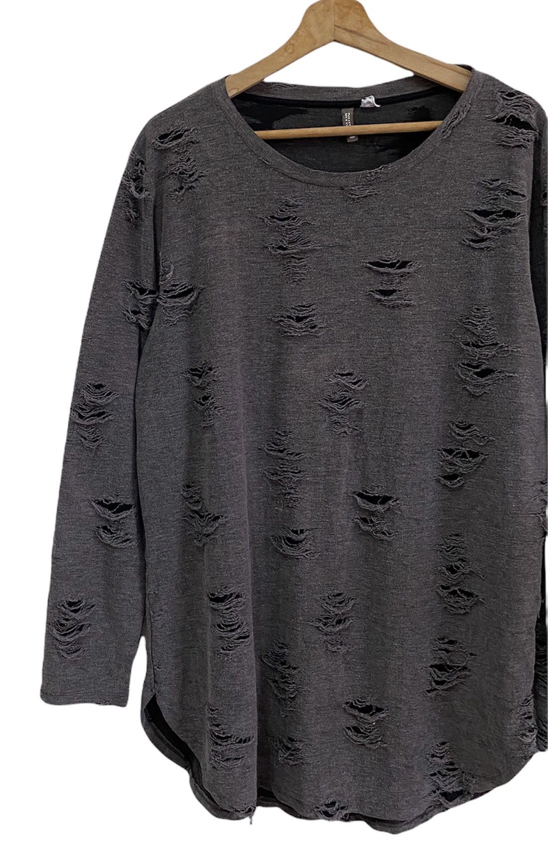 14th Addiction 🔥RARE INSPIRE RICK OWENS DISTRESS LONGSLEEVE TEE Size US M / EU 48-50 / 2 - 6 Thumbnail