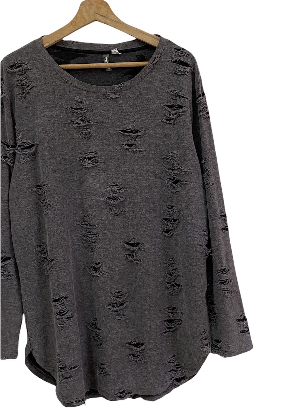 14th Addiction 🔥RARE INSPIRE RICK OWENS DISTRESS LONGSLEEVE TEE Size US M / EU 48-50 / 2 - 5 Thumbnail