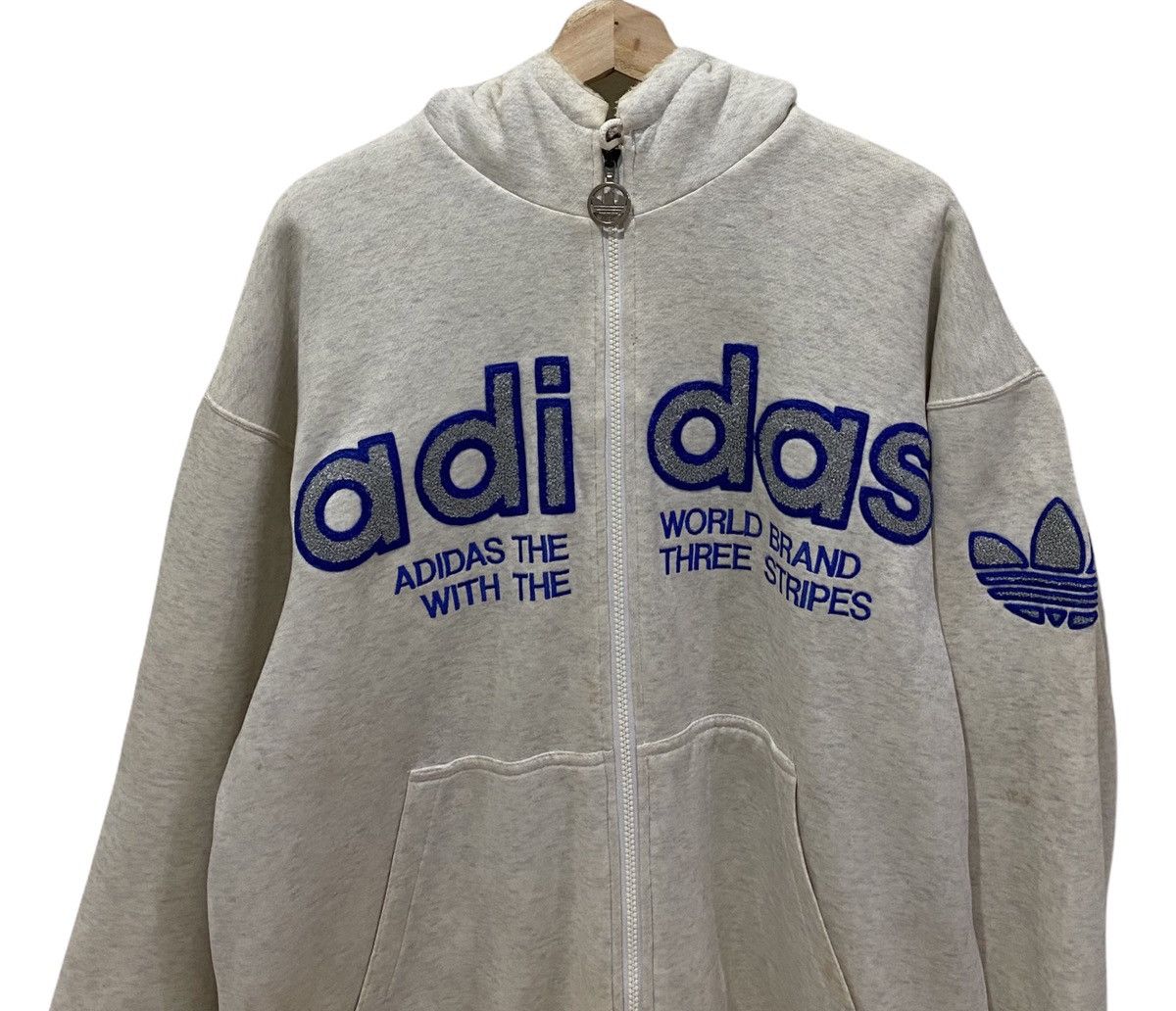 Adidas 🔥ARCHIVE🔥ADIDAS HOODIE SWEATER BIG LOGO EMBROIDERY Size US L / EU 52-54 / 3 - 6 Thumbnail