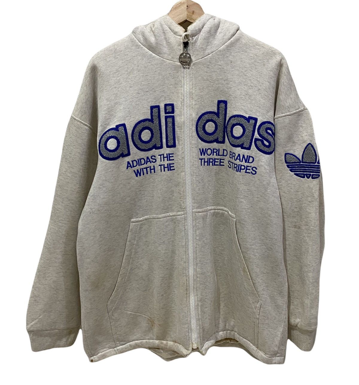 Adidas 🔥ARCHIVE🔥ADIDAS HOODIE SWEATER BIG LOGO EMBROIDERY Size US L / EU 52-54 / 3 - 5 Thumbnail
