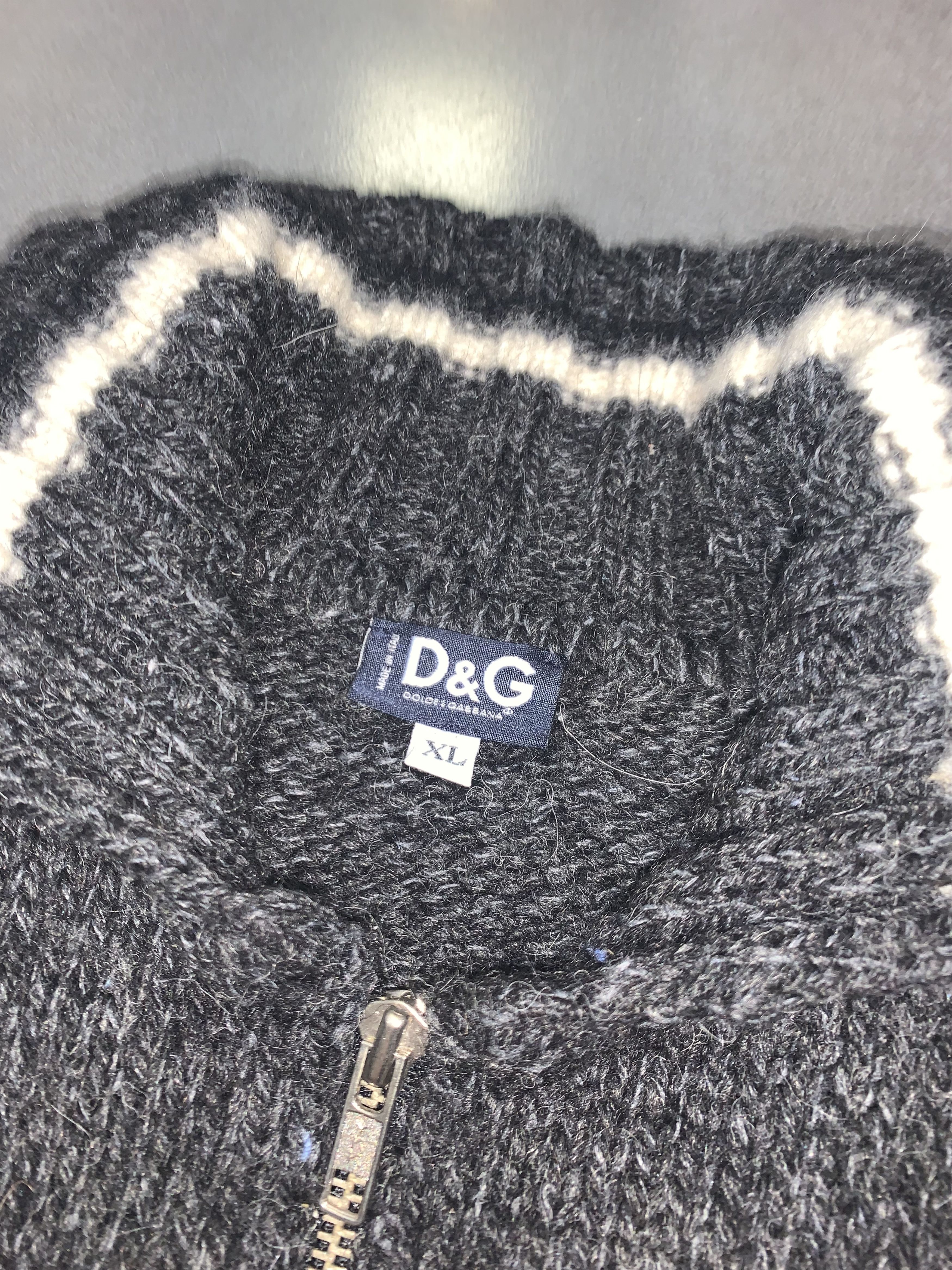 Dolce & Gabbana Dolce & Gabbana Big Logo Zipped Knitwear Sweater Size US XL / EU 56 / 4 - 12 Thumbnail