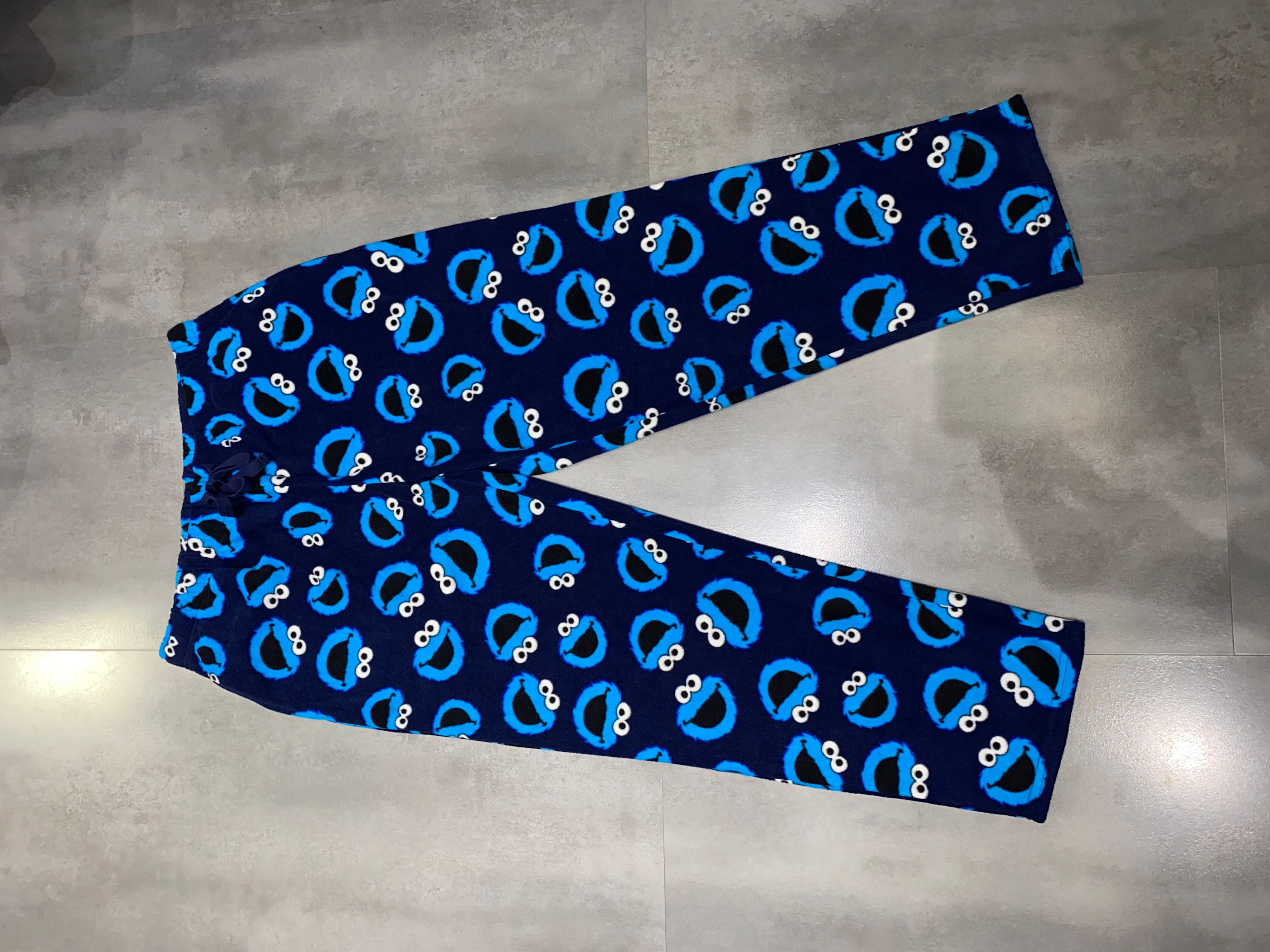 Pre-owned Cartoon Network Sesame Street Full Print Fleece Sweatpants In Blue