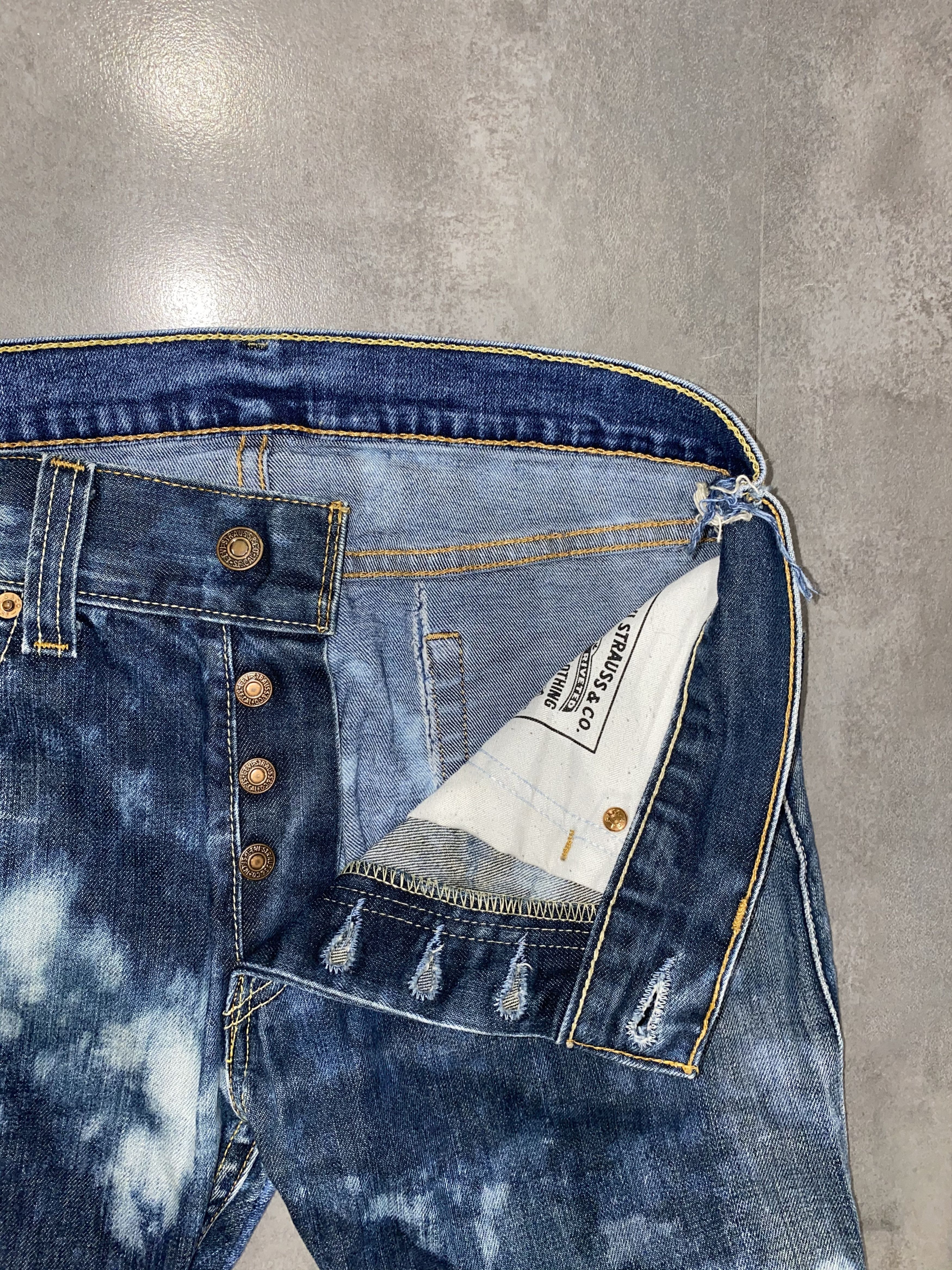 Levi's Custom Two Tone Bleached Levis Denim Pants Size US 30 / EU 46 - 9 Thumbnail
