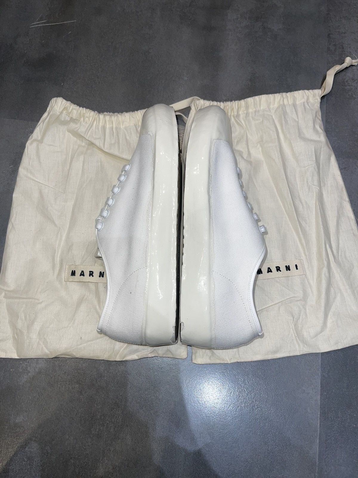 Marni SS20 Marni Logo Rubber Low-Top White Sneakers Size US 10 / EU 43 - 9 Thumbnail