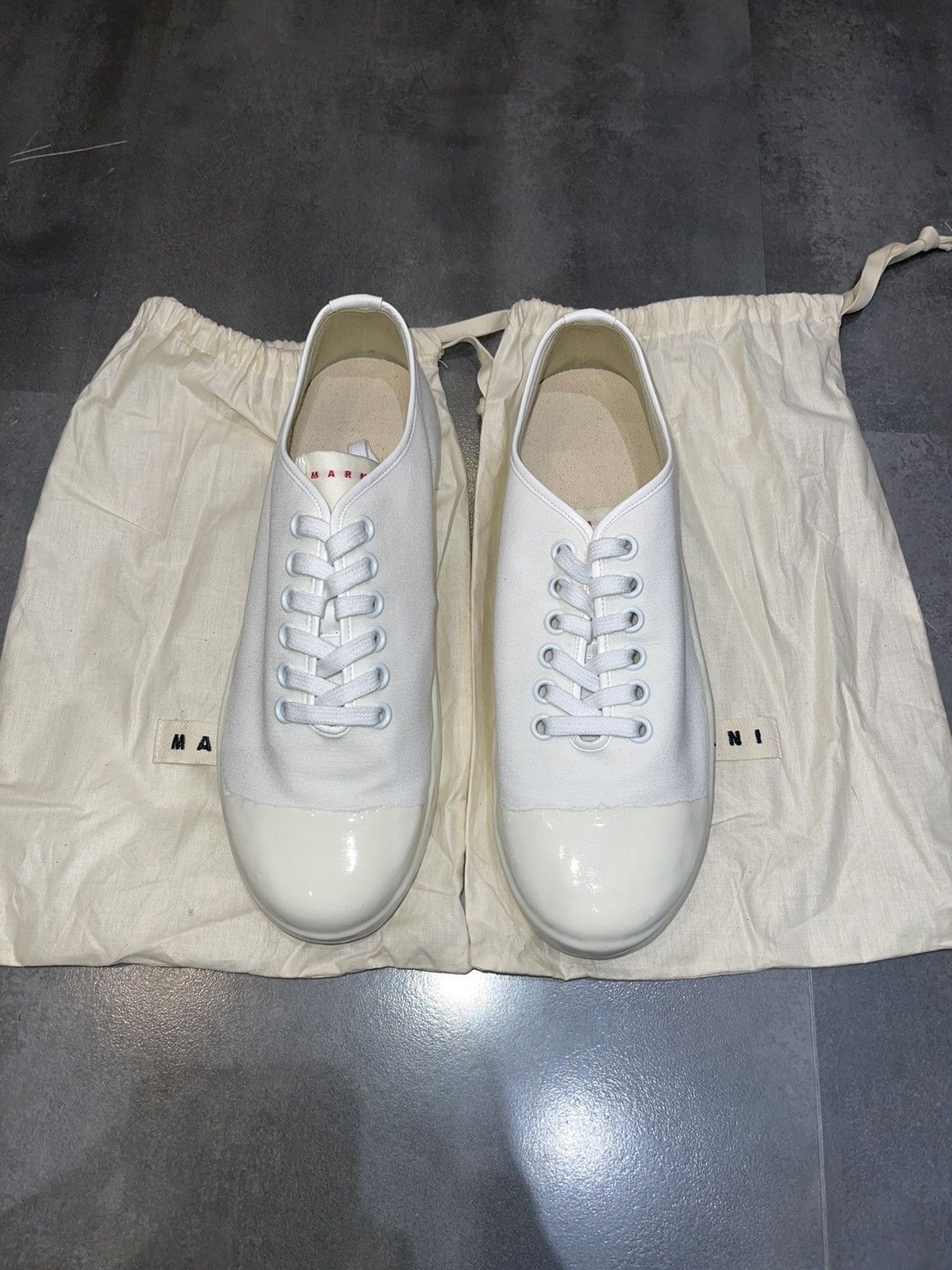Marni SS20 Marni Logo Rubber Low-Top White Sneakers Size US 10 / EU 43 - 4 Thumbnail
