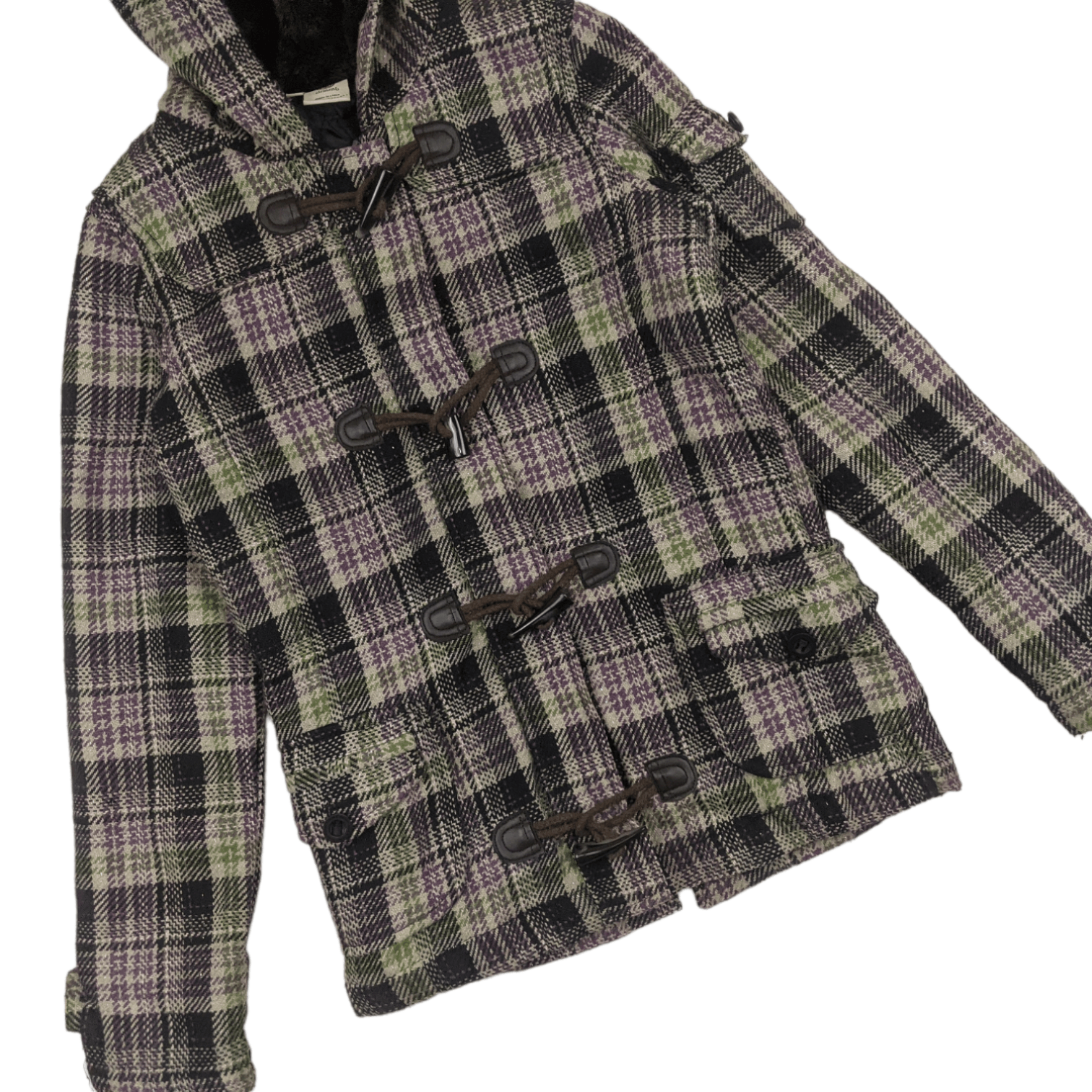 Element ELEMENT Check Frog Closure Winter Wool Jacket Hoodie Size S / US 4 / IT 40 - 3 Thumbnail