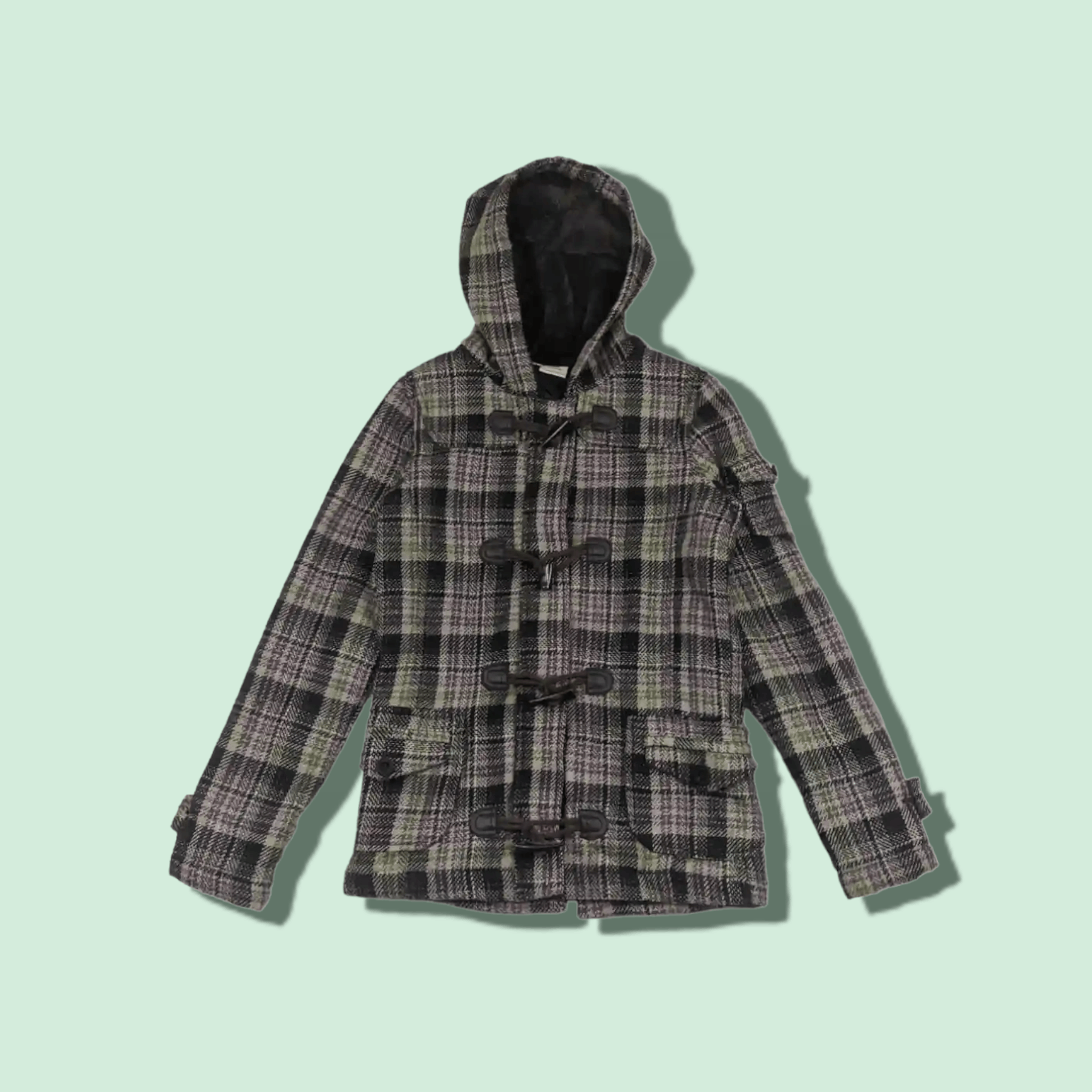 Element ELEMENT Check Frog Closure Winter Wool Jacket Hoodie Size S / US 4 / IT 40 - 1 Thumbnail
