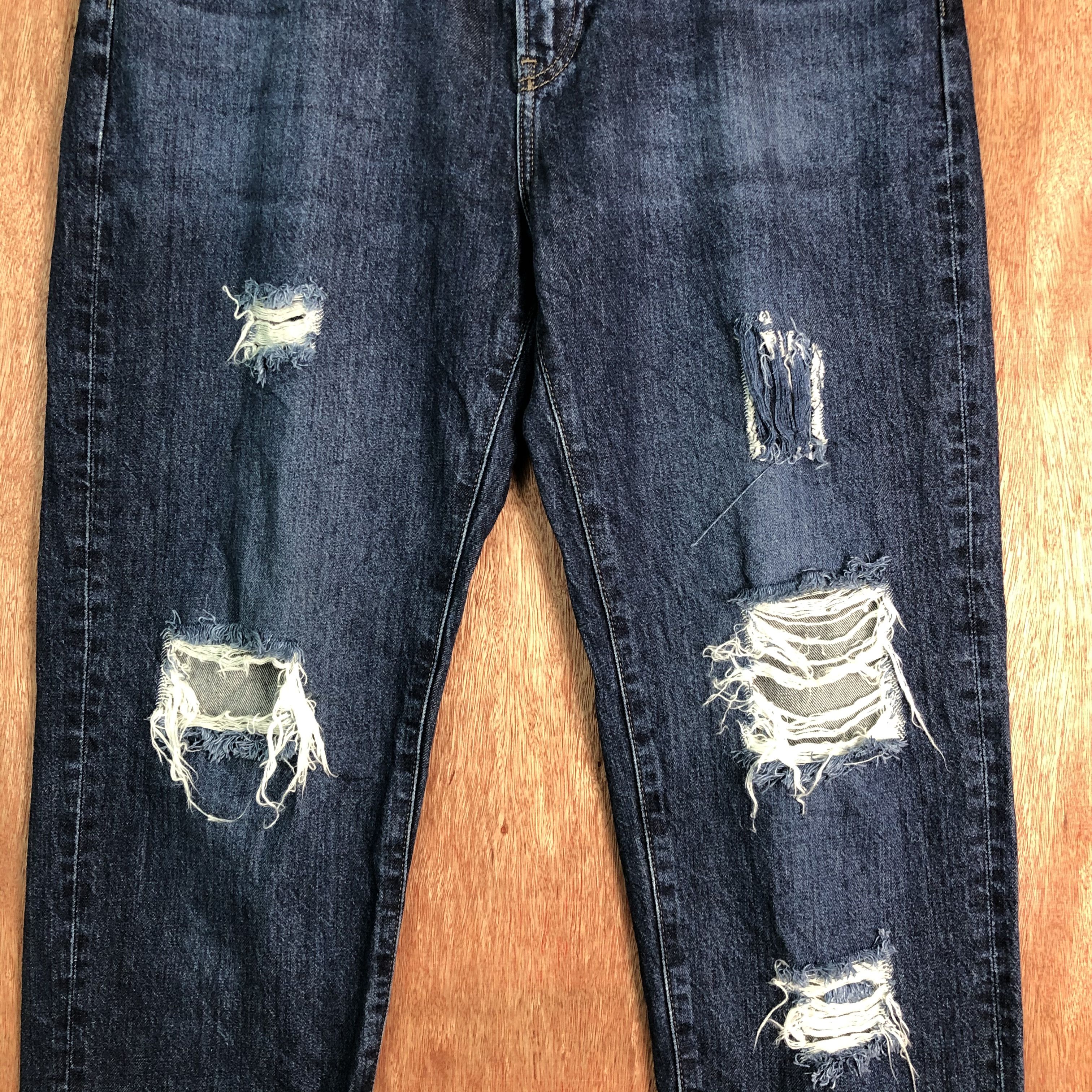 Uniqlo DLL Uniqlo japan Distressed Blue Denim Pants #c084 Size US 33 - 4 Thumbnail