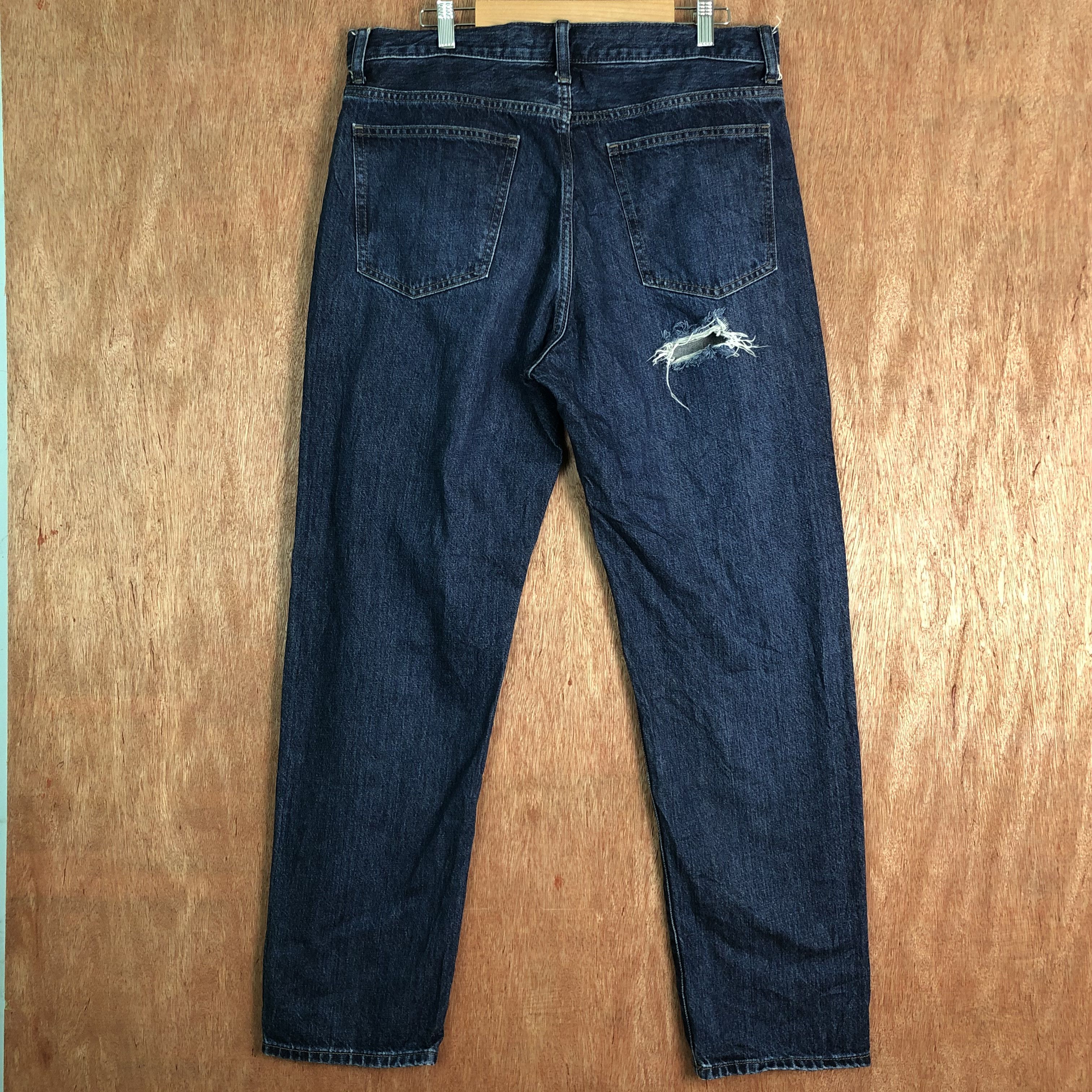 Uniqlo DLL Uniqlo japan Distressed Blue Denim Pants #c084 Size US 33 - 8 Thumbnail