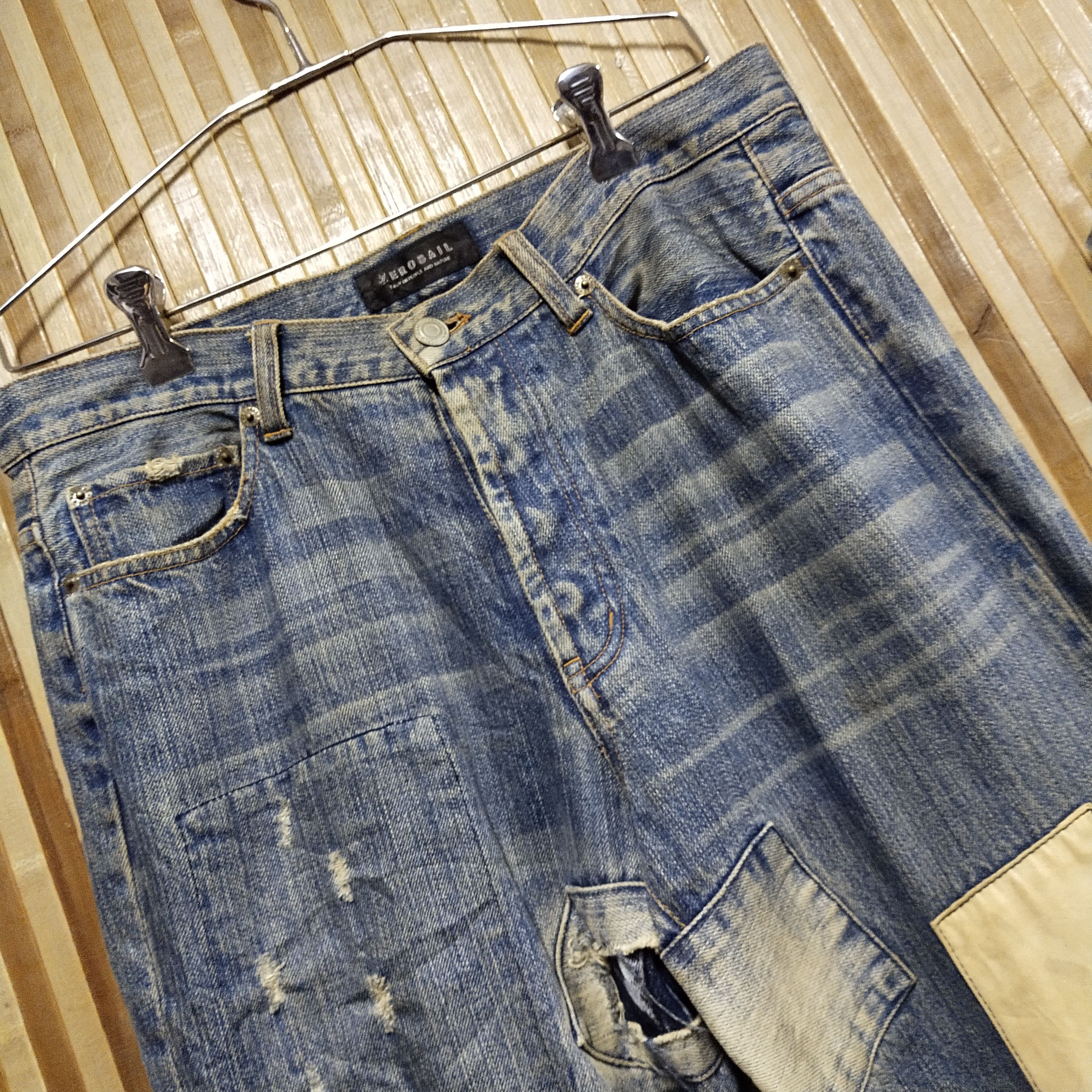 Japanese Brand Japanese Brand Patchwork Jeans Distressed Jeans Size US 32 / EU 48 - 2 Thumbnail