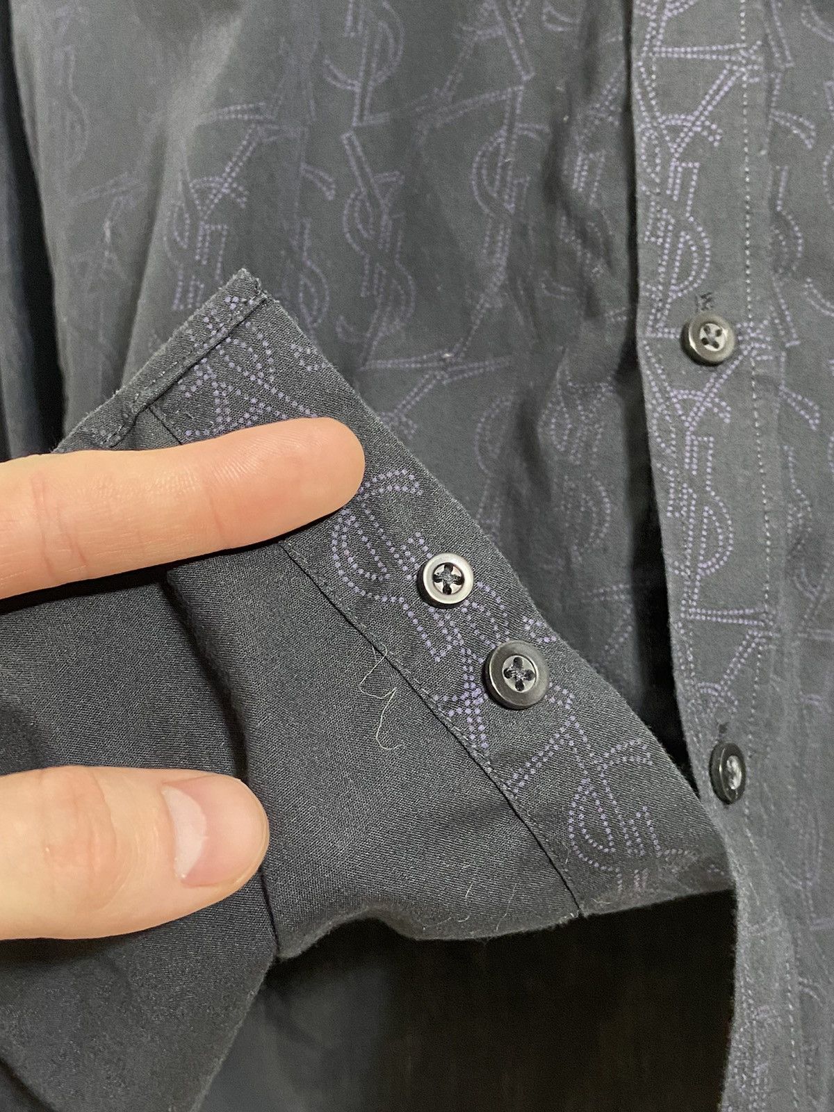 Yves Saint Laurent Yves Saint Laurent Button Up Shirt Monogram Size US S / EU 44-46 / 1 - 12 Thumbnail