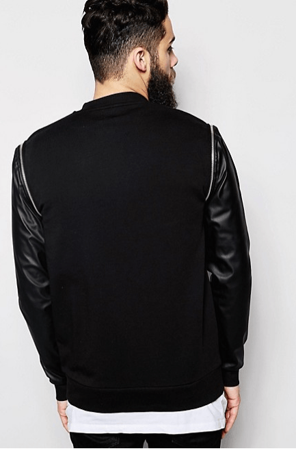 Asos amazing zip jacket - faux leather sweat shirt Size US XL / EU 56 / 4 - 2 Thumbnail