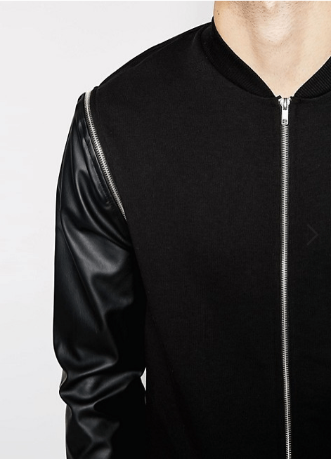 Asos amazing zip jacket - faux leather sweat shirt Size US XL / EU 56 / 4 - 3 Thumbnail
