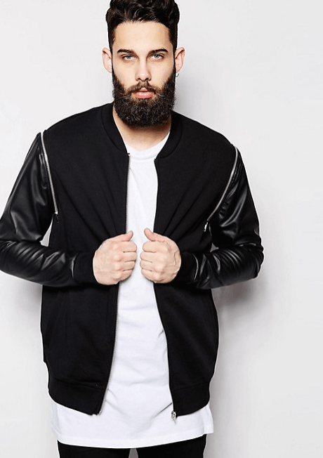 Asos amazing zip jacket - faux leather sweat shirt Size US XL / EU 56 / 4 - 1 Thumbnail