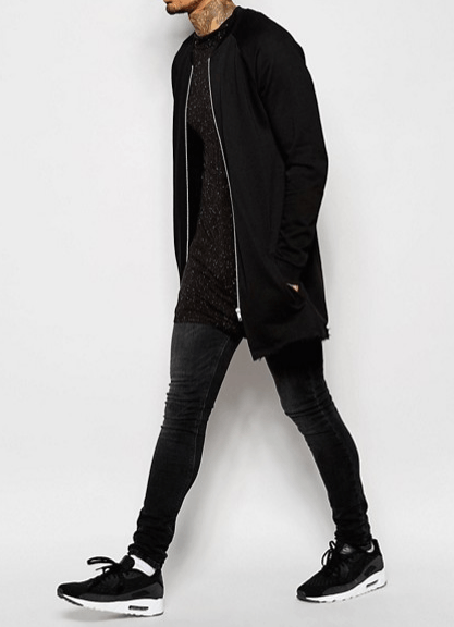 Asos bomber zip coat jacket - not leather biker parka Size US XL / EU 56 / 4 - 3 Thumbnail