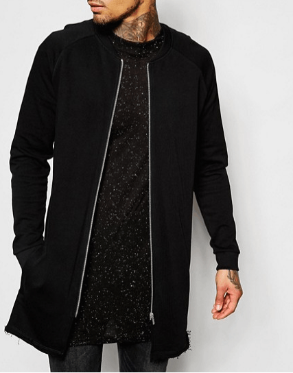 Asos bomber zip coat jacket - not leather biker parka Size US XL / EU 56 / 4 - 1 Thumbnail