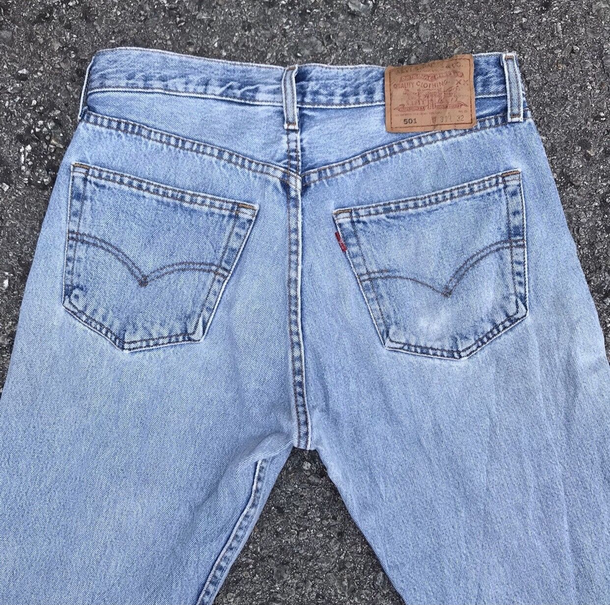 Levi's Vintage 90s Levis 501 Grunge Denim Jeans Lightwash Cobain Size US 32 / EU 48 - 10 Thumbnail
