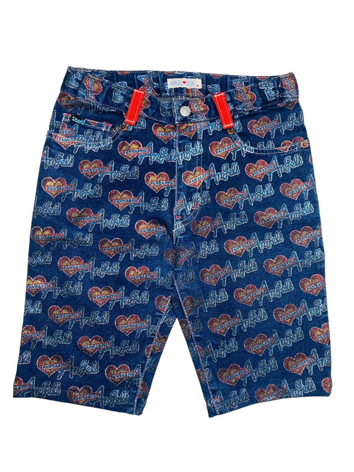 Hysteric Glamour 1990s Angel Blue - Glitter Print Short Denim Size US 28 / EU 44 - 1 Thumbnail