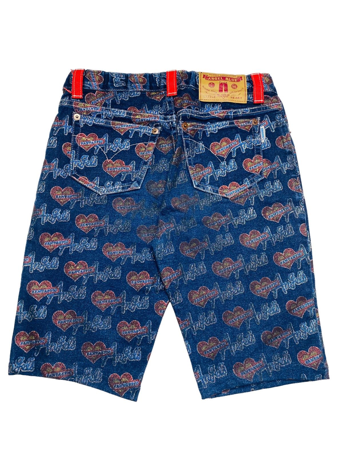 Hysteric Glamour 1990s Angel Blue - Glitter Print Short Denim Size US 28 / EU 44 - 2 Thumbnail