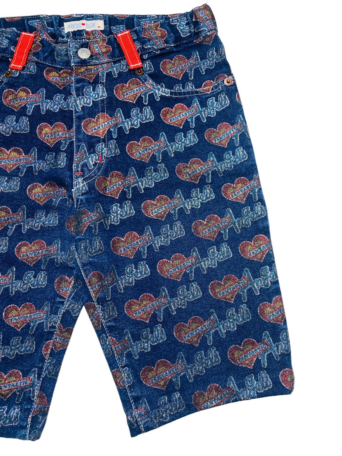Hysteric Glamour 1990s Angel Blue - Glitter Print Short Denim Size US 28 / EU 44 - 4 Thumbnail