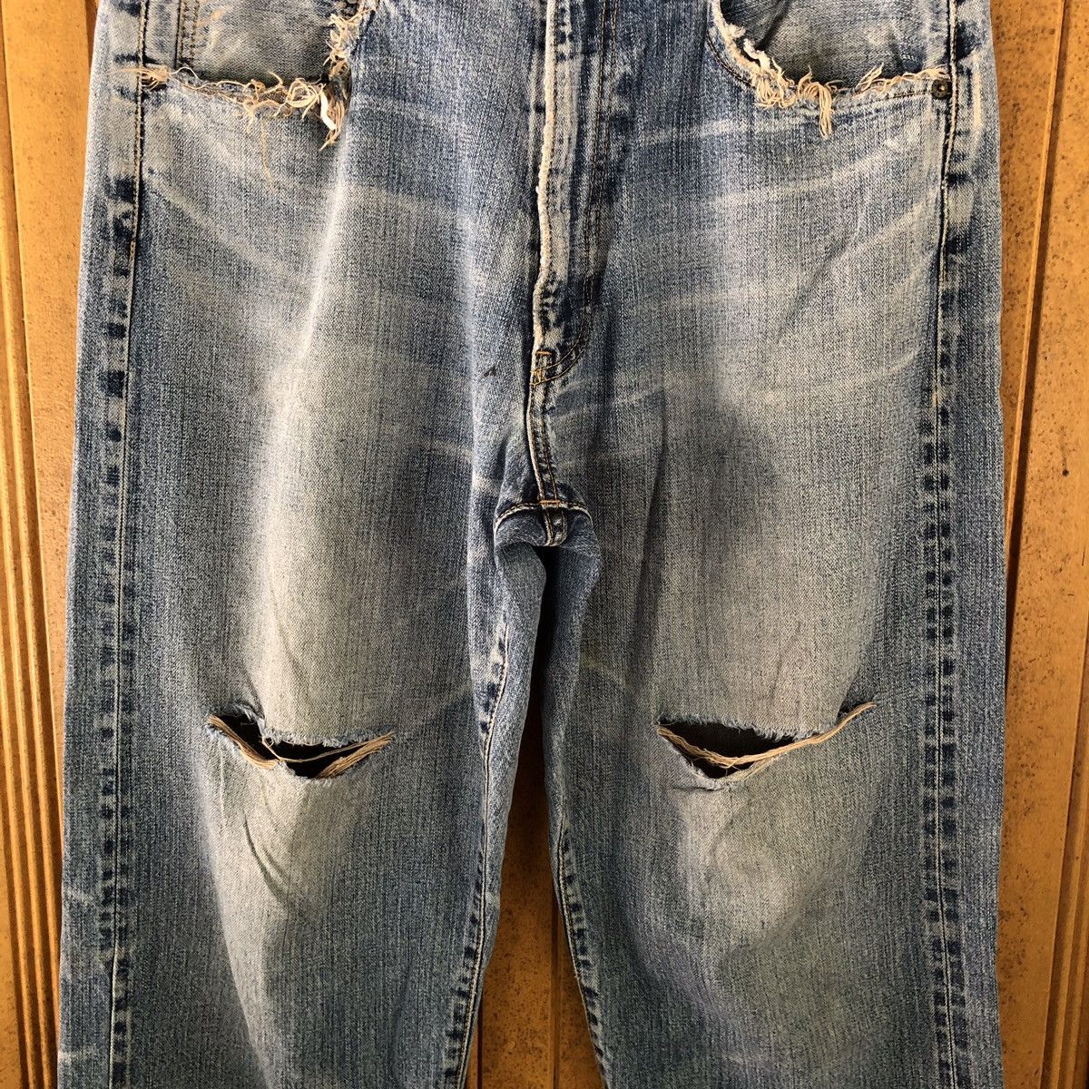 Japanese Brand Vintage Fat Tokyo selvedge baggy jeans distressed denim Size US 34 / EU 50 - 2 Thumbnail