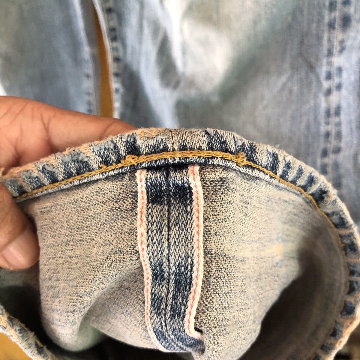 Japanese Brand Vintage Fat Tokyo selvedge baggy jeans distressed denim Size US 34 / EU 50 - 5 Thumbnail