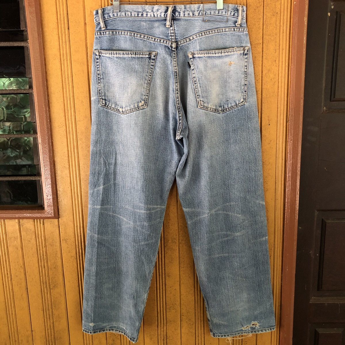 Japanese Brand Vintage Fat Tokyo selvedge baggy jeans distressed denim Size US 34 / EU 50 - 6 Thumbnail