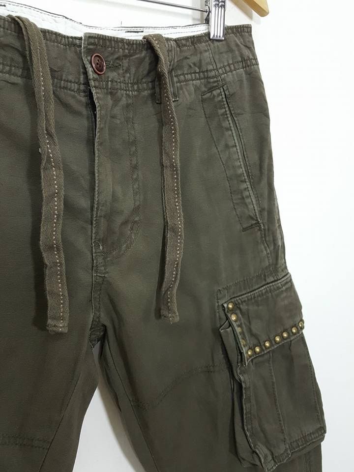 Designer × Japanese Brand Japanese Drawstring Studded Cargo Style Military Pant Size US 31 - 7 Thumbnail