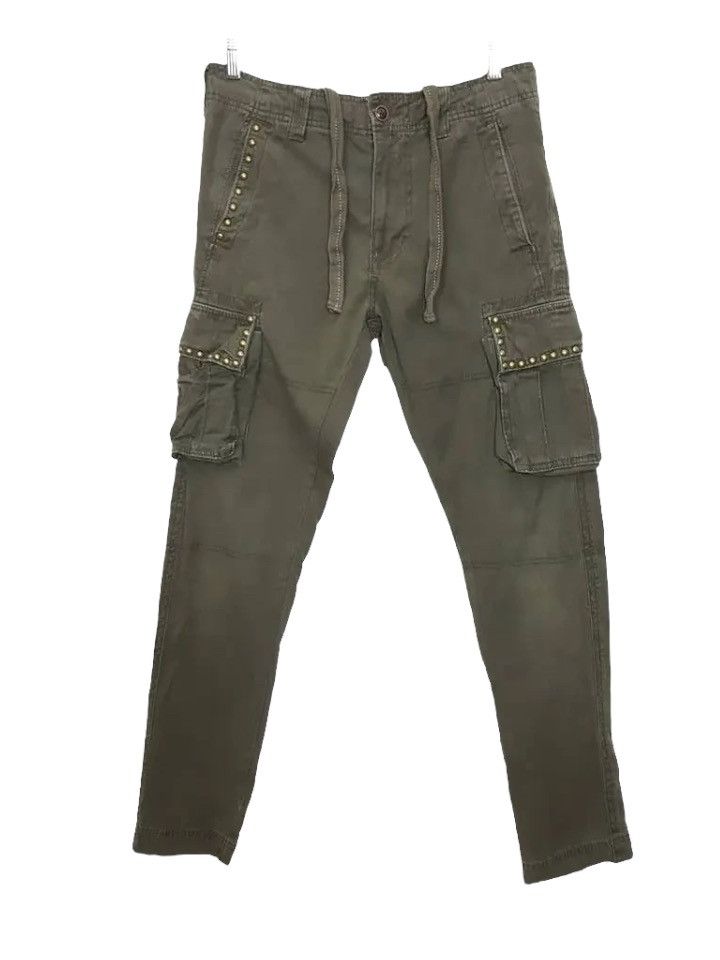 Designer × Japanese Brand Japanese Drawstring Studded Cargo Style Military Pant Size US 31 - 1 Thumbnail