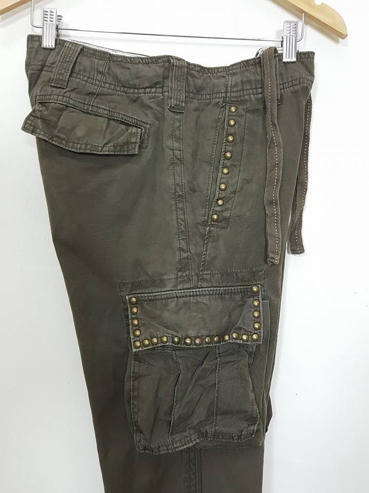 Designer × Japanese Brand Japanese Drawstring Studded Cargo Style Military Pant Size US 31 - 4 Thumbnail