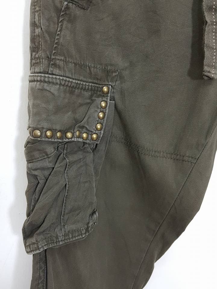 Designer × Japanese Brand Japanese Drawstring Studded Cargo Style Military Pant Size US 31 - 8 Thumbnail