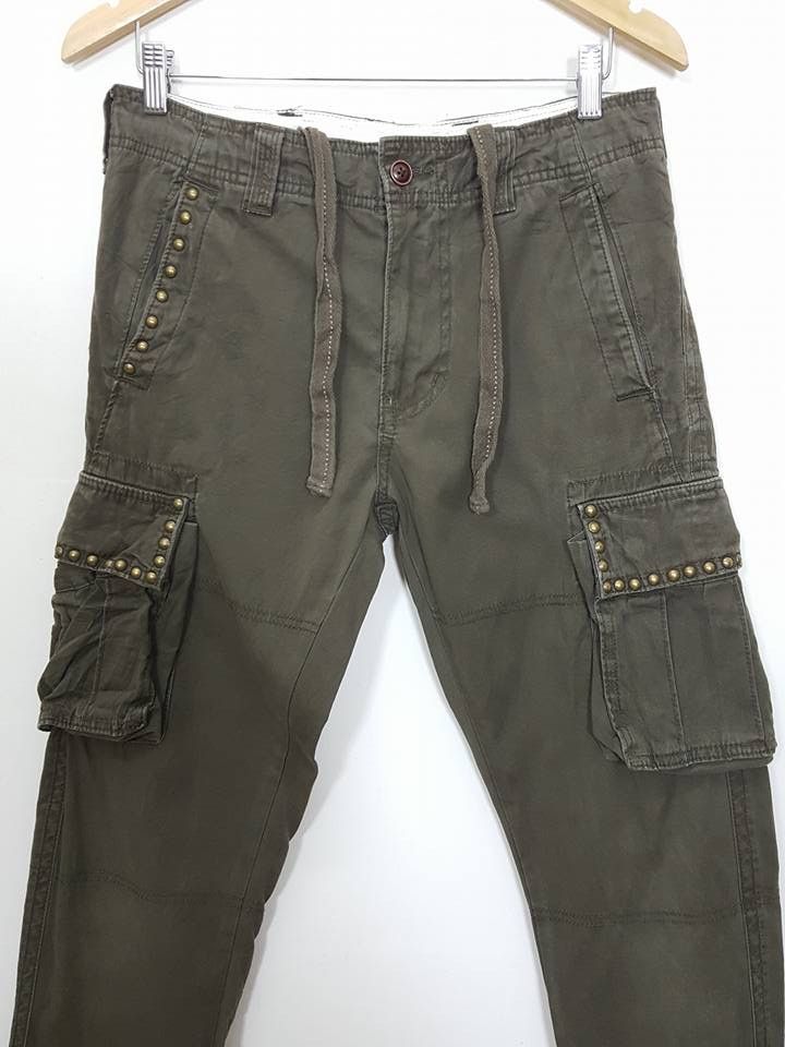 Designer × Japanese Brand Japanese Drawstring Studded Cargo Style Military Pant Size US 31 - 3 Thumbnail