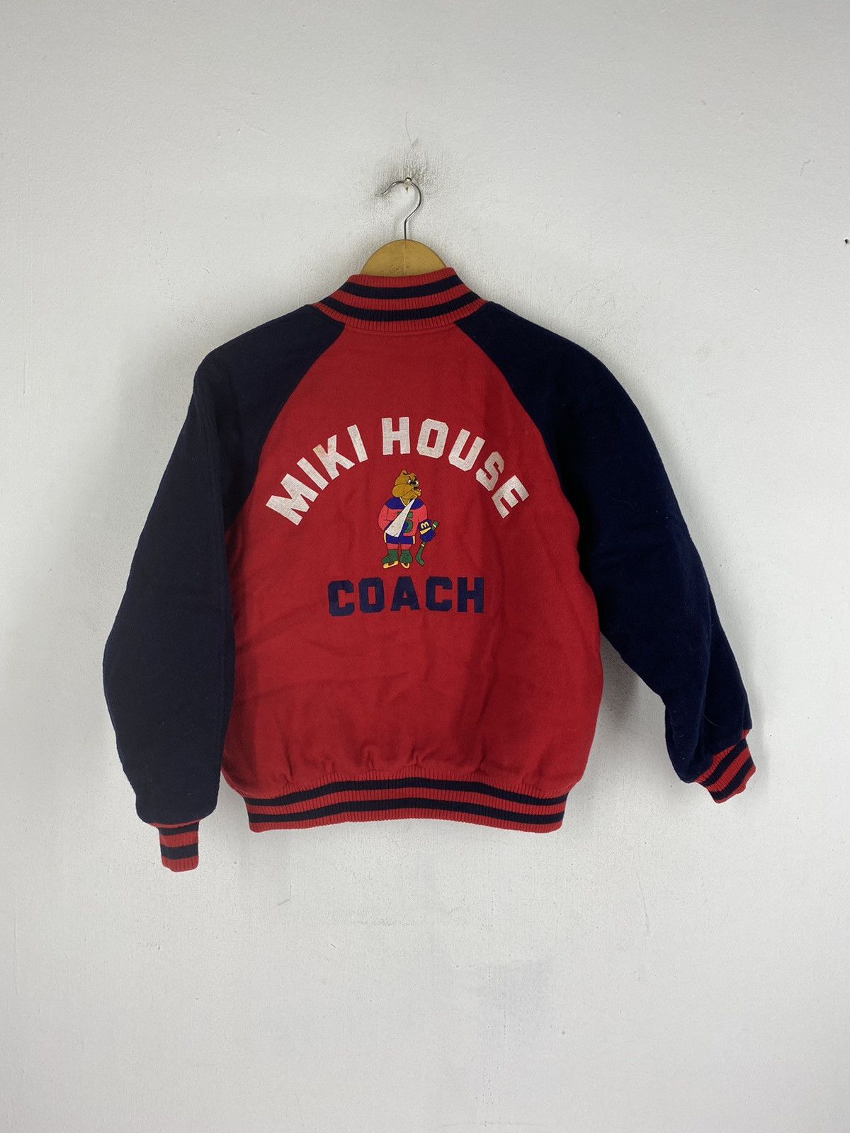 image of Vintage Miki House Varsity Jacket in Reds, Men's (Size Small)