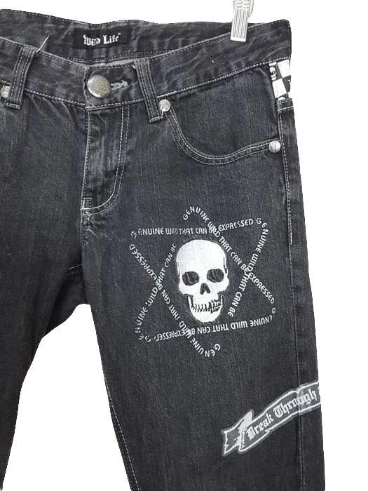 Japanese Brand Punk Skull Black White Checked Pant Size US 32 / EU 48 - 1 Thumbnail