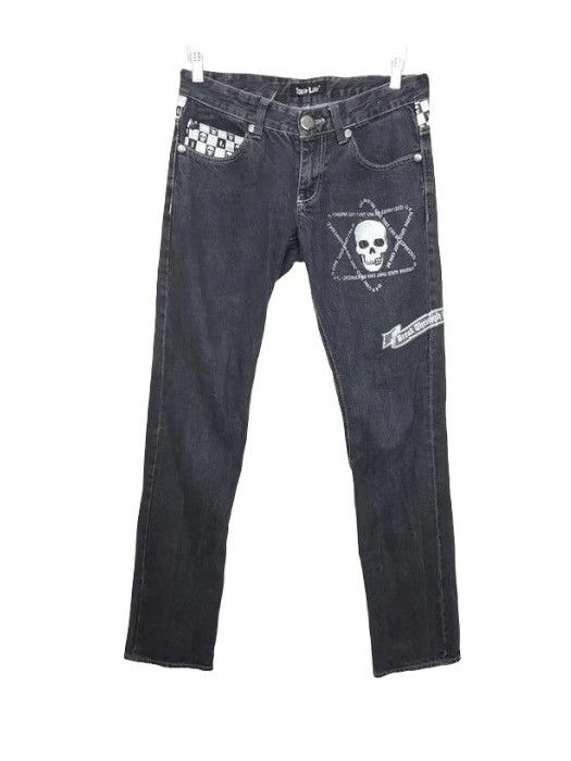Japanese Brand Punk Skull Black White Checked Pant Size US 32 / EU 48 - 2 Thumbnail