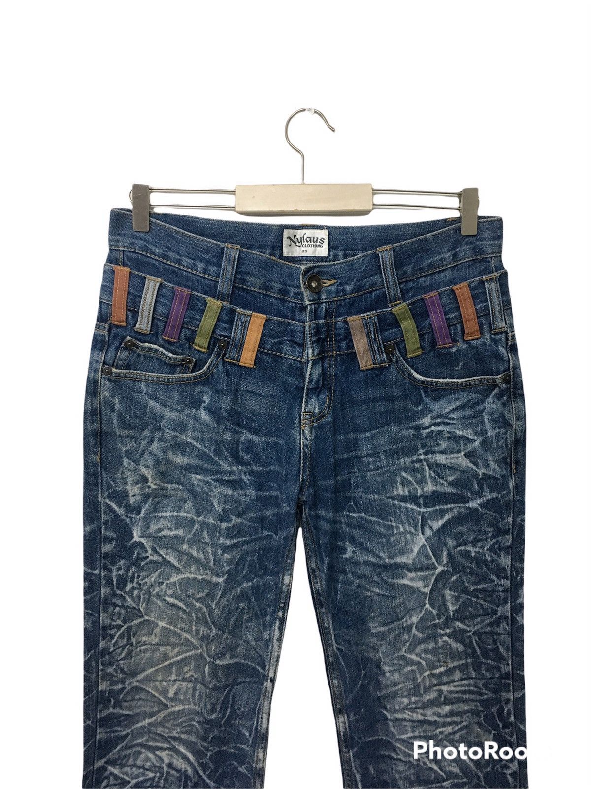 Japanese Brand Japanese Brand Nylaus Art Distressed Denim Pants Size US 36 / EU 52 - 3 Thumbnail