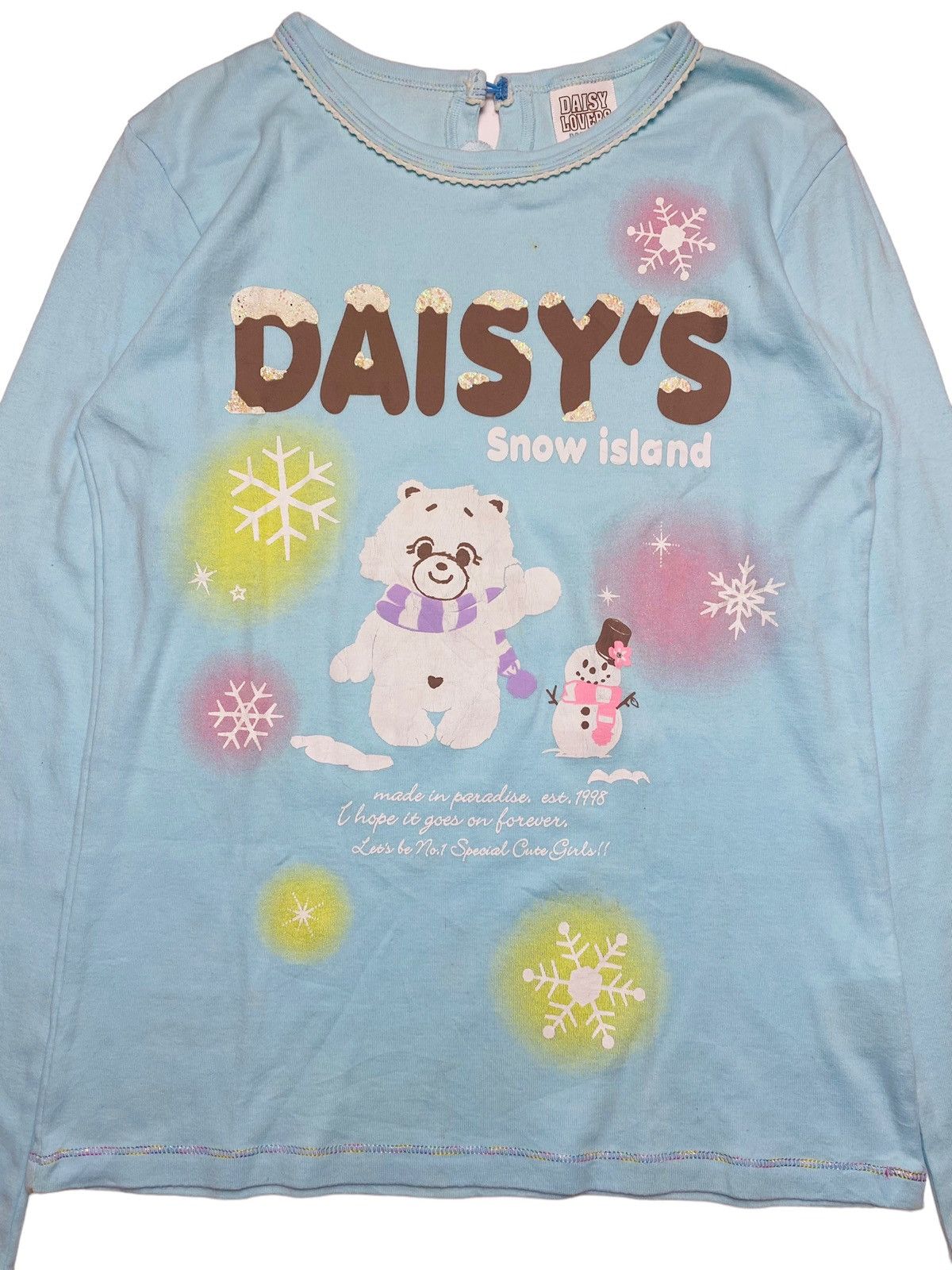 Angel Blue 2000s Daisy Lovers - Snow Island Baby Tee Size M / US 6-8 / IT 42-44 - 4 Thumbnail