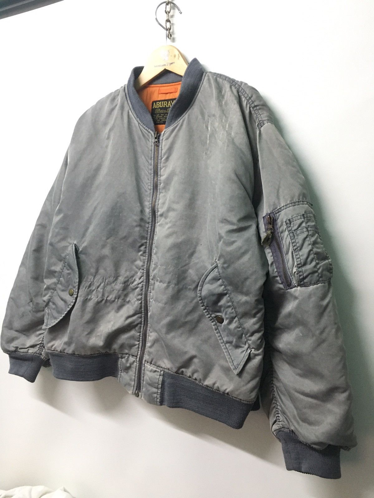 Other Aburaysia Distressed GREY Color Bomber/Flight Jacket Size US L / EU 52-54 / 3 - 4 Thumbnail