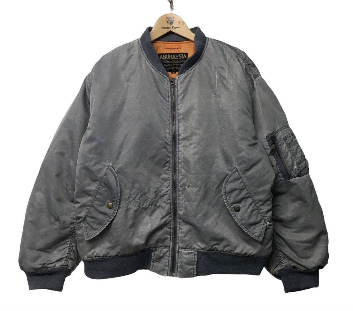 Other Aburaysia Distressed GREY Color Bomber/Flight Jacket Size US L / EU 52-54 / 3 - 1 Thumbnail
