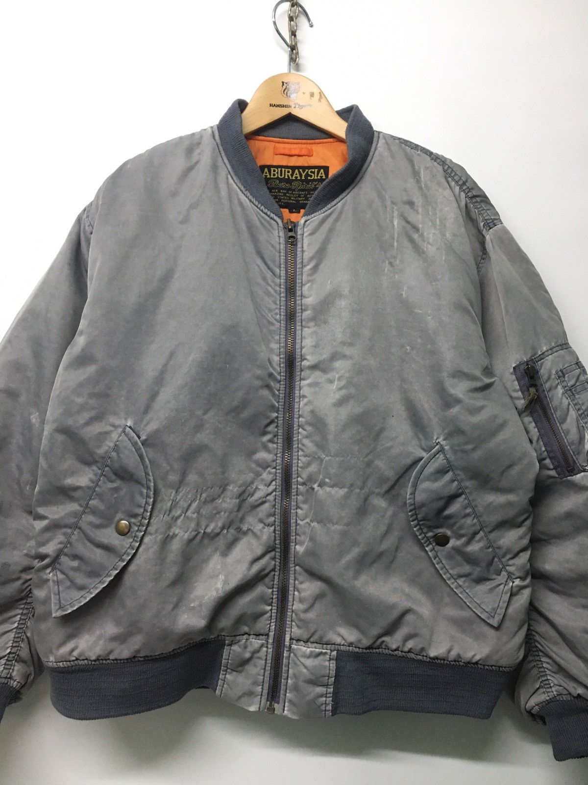 Other Aburaysia Distressed GREY Color Bomber/Flight Jacket Size US L / EU 52-54 / 3 - 3 Thumbnail