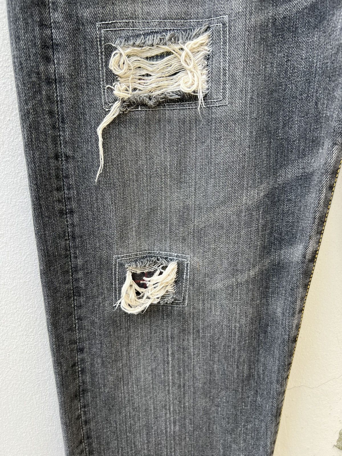 Vintage Trashed GRAND CANYON Japan Ripped Fade Black Denim Jeans Size US 34 / EU 50 - 4 Thumbnail