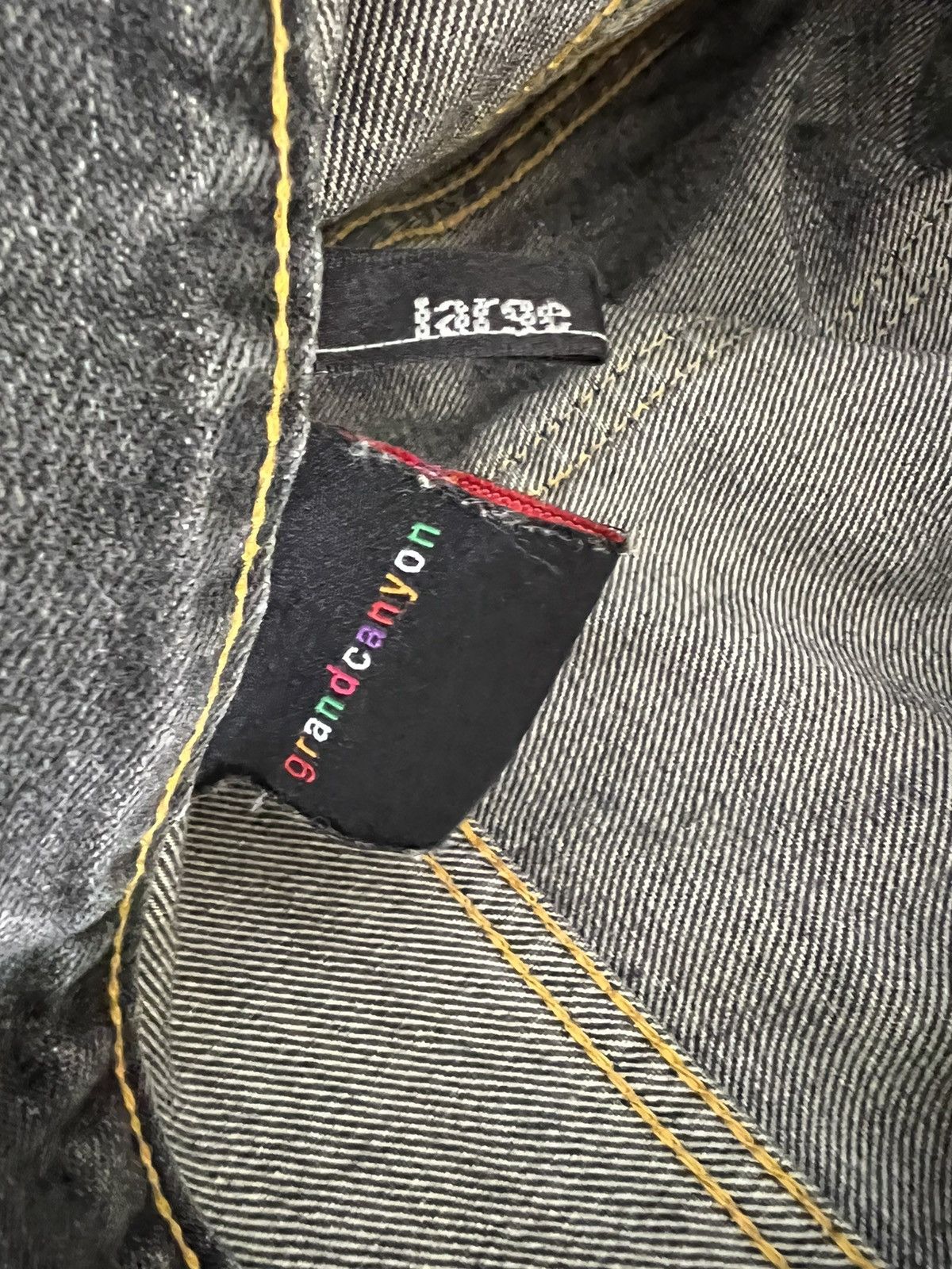 Vintage Trashed GRAND CANYON Japan Ripped Fade Black Denim Jeans Size US 34 / EU 50 - 15 Thumbnail