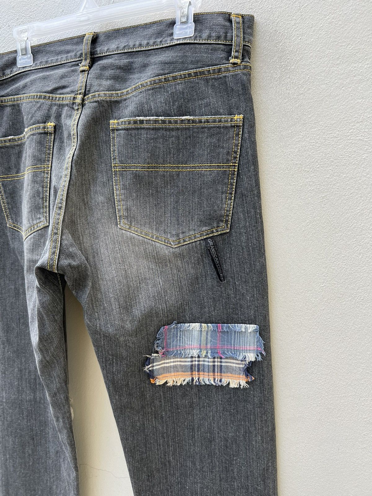 Vintage Trashed GRAND CANYON Japan Ripped Fade Black Denim Jeans Size US 34 / EU 50 - 12 Thumbnail
