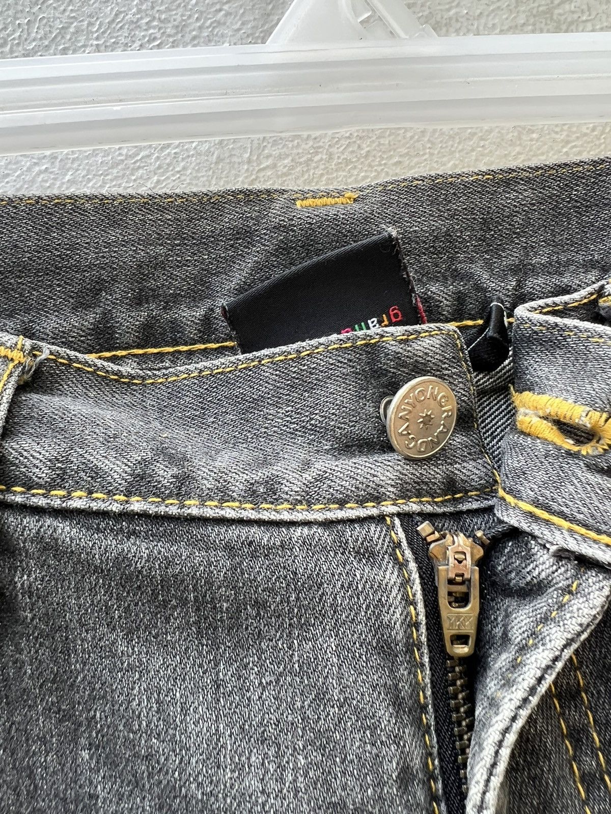 Vintage Trashed GRAND CANYON Japan Ripped Fade Black Denim Jeans Size US 34 / EU 50 - 2 Thumbnail